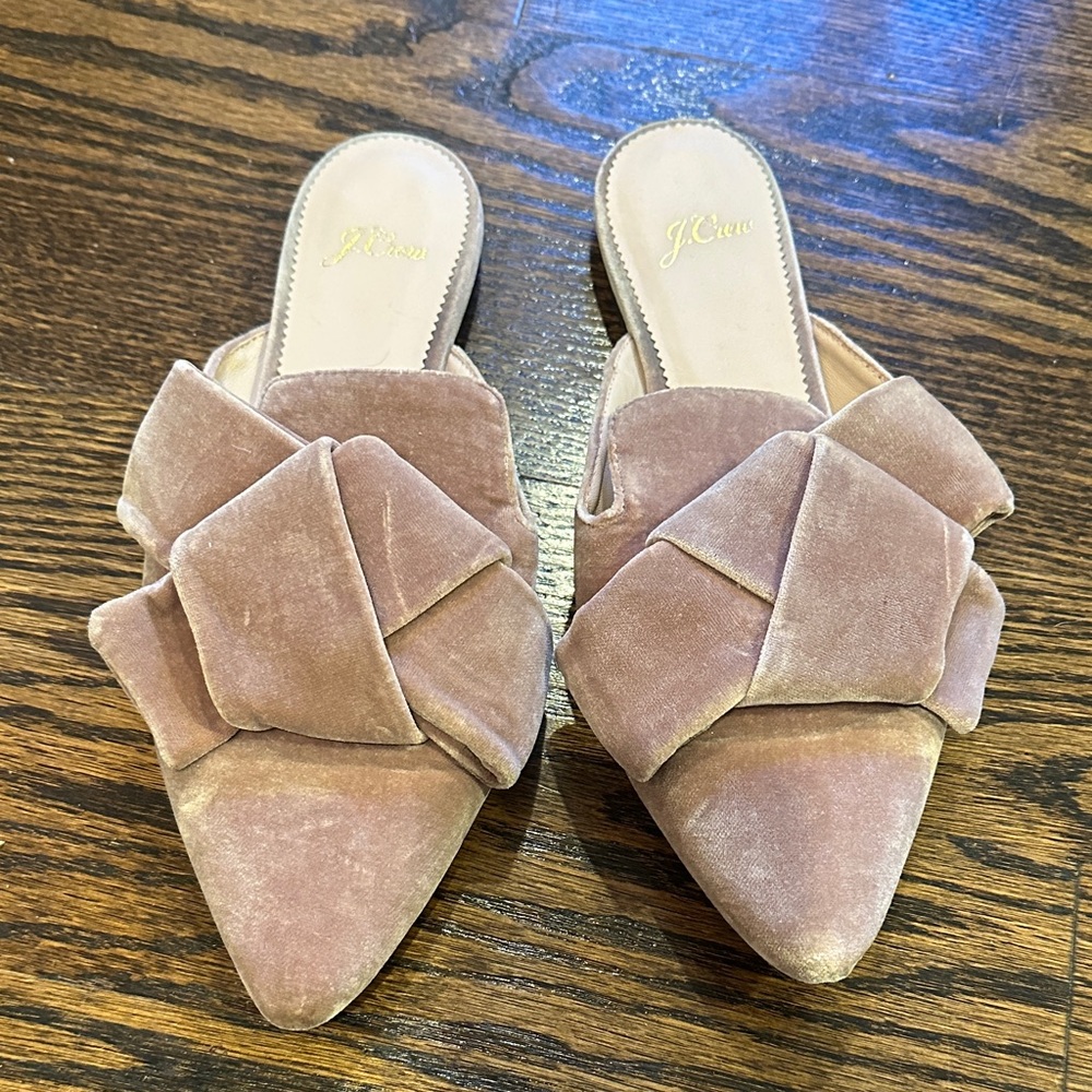 J. Crew Women's Blush Velvet Mules